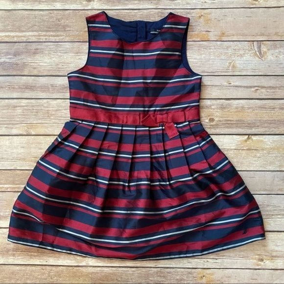 Nautica Other - Nautica Striped Pleated Sateen Dress 4T
